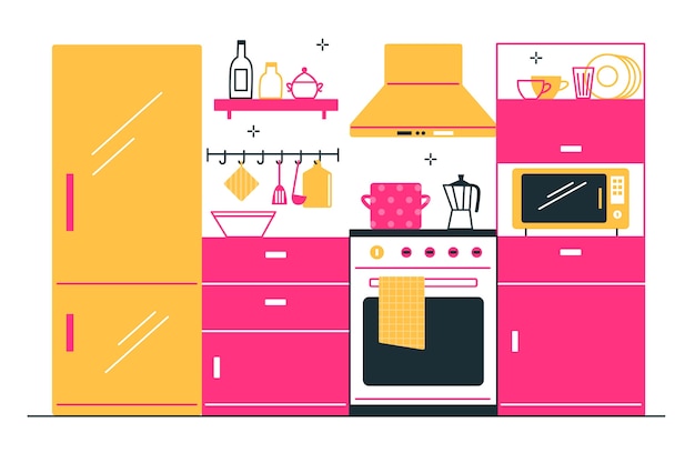 Free vector kitchen concept illustration