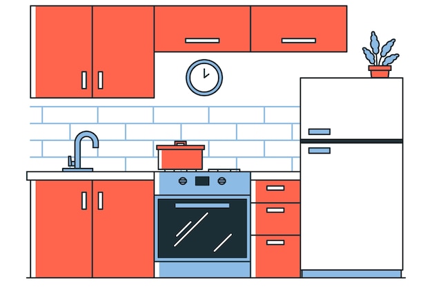 Vettore gratuito illustrazione del concetto di cucina