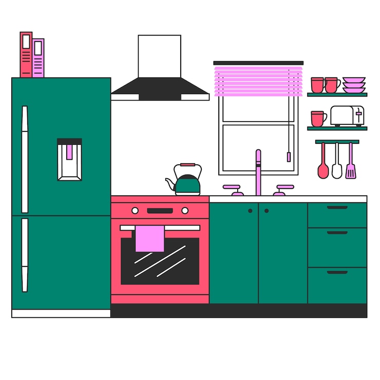 Free Vector kitchen concept illustration