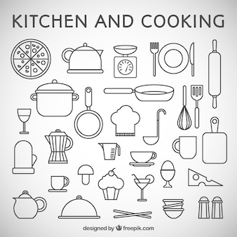 Kitchen and cooking icons