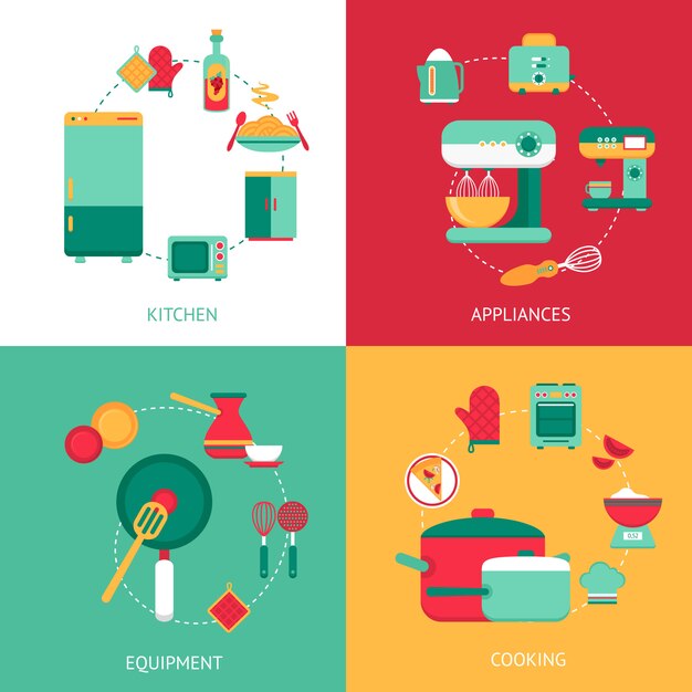 Kitchen Design Concept with elements composition