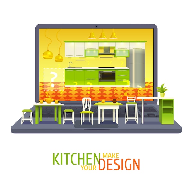 Illustrazione del progetto di design della cucina