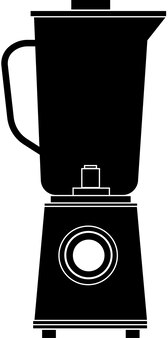 Kitchen electric stationary blender with glass bowl. black silhouette of a blender on a white background. preparation of cocktails.