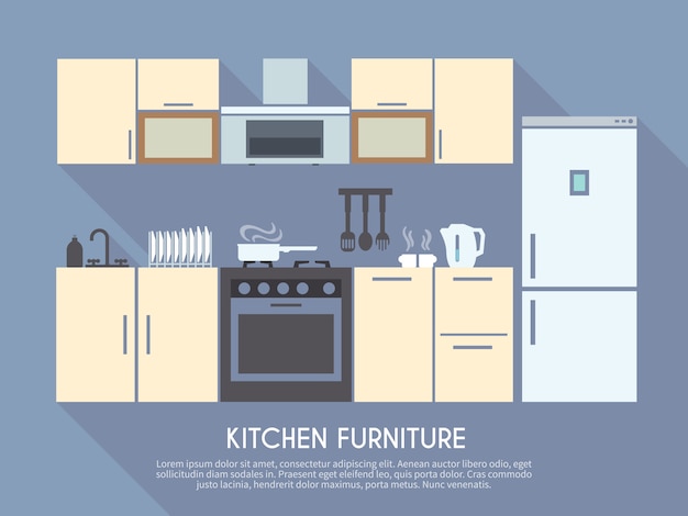 Free vector kitchen furniture illustration