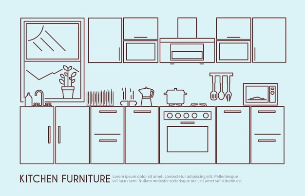 Kitchen furniture illustration