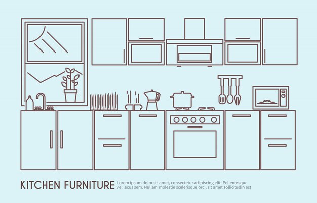 Kitchen Furniture Illustration