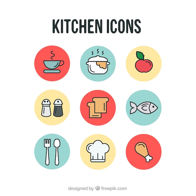 Free vector kitchen icons