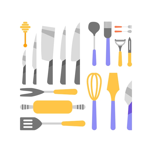 Free vector kitchen tools collection