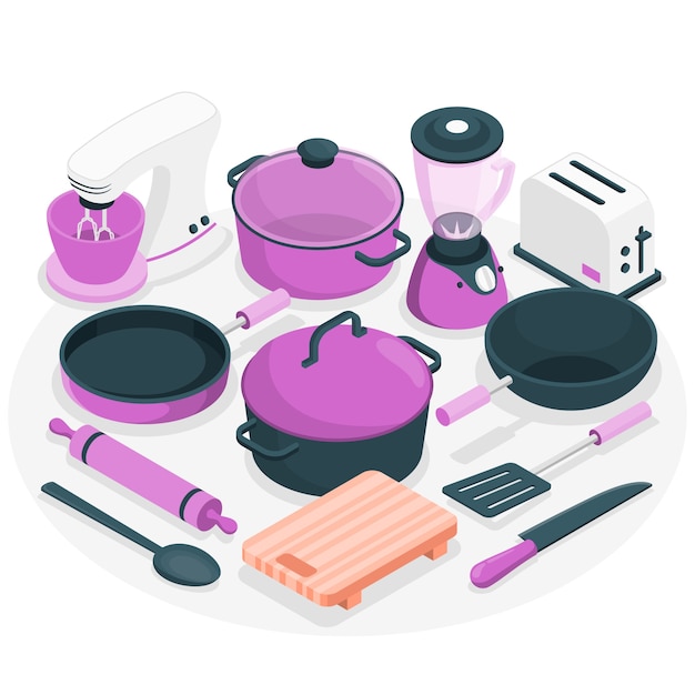 Free vector kitchen utensils concept illustration