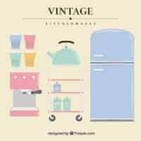 Free vector kitchenware vintage collection