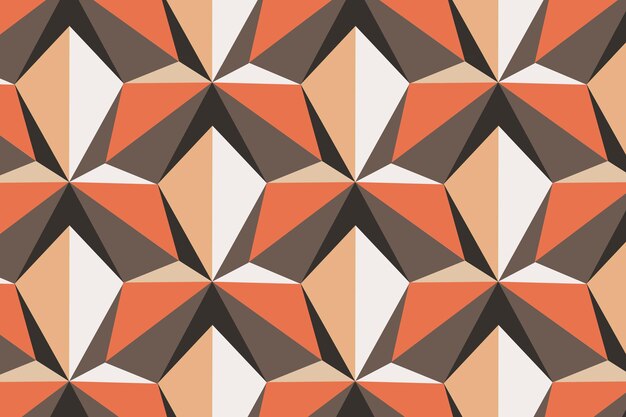 Кайт 3D геометрический узор вектор оранжевый фон в стиле ретро