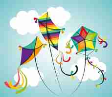 Free vector kite and childhood design.