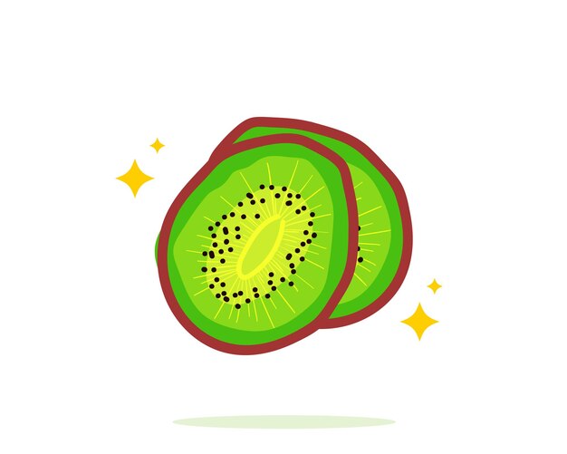 Kiwi fruit hand drawn cartoon art illustration