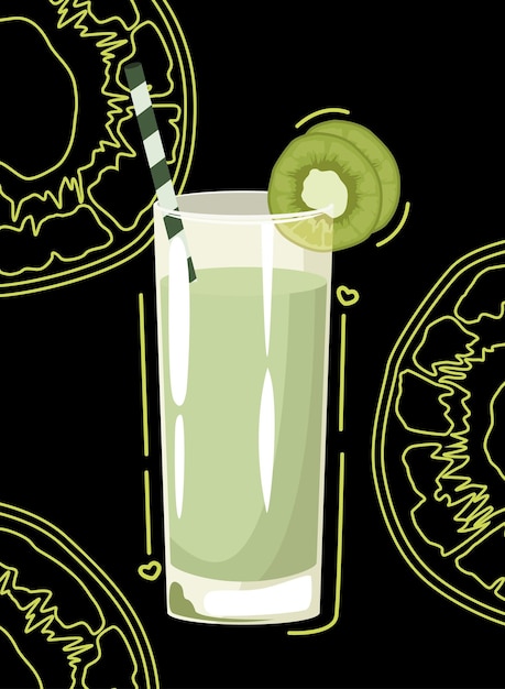 Бесплатное векторное изображение Освежающий сок киви