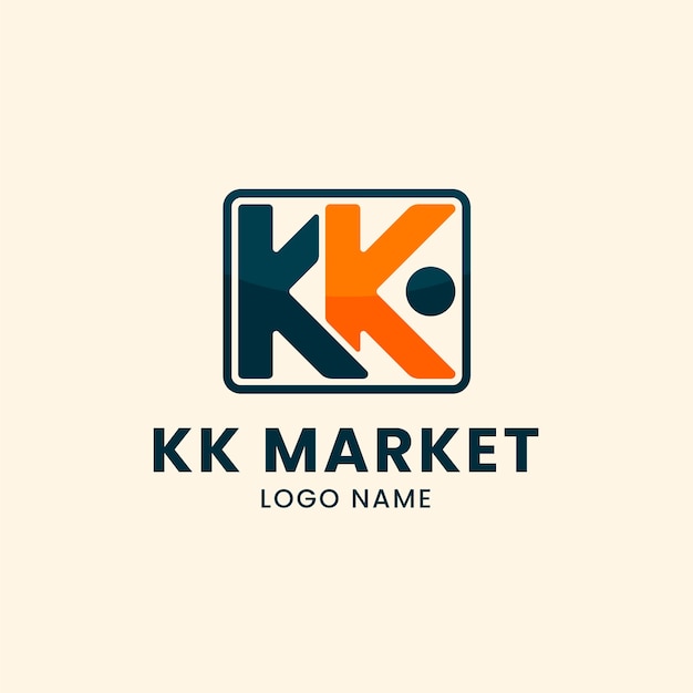 Disegno del monogramma del logo kk