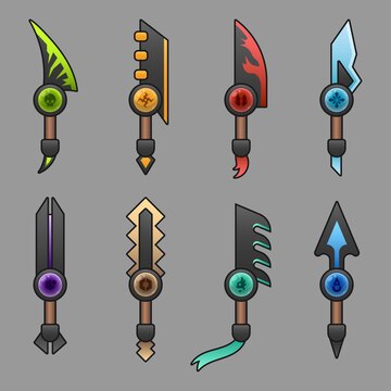 Free Vector  Knifes set for game