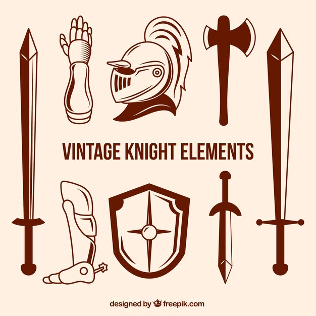 Knight elementswith vintage style