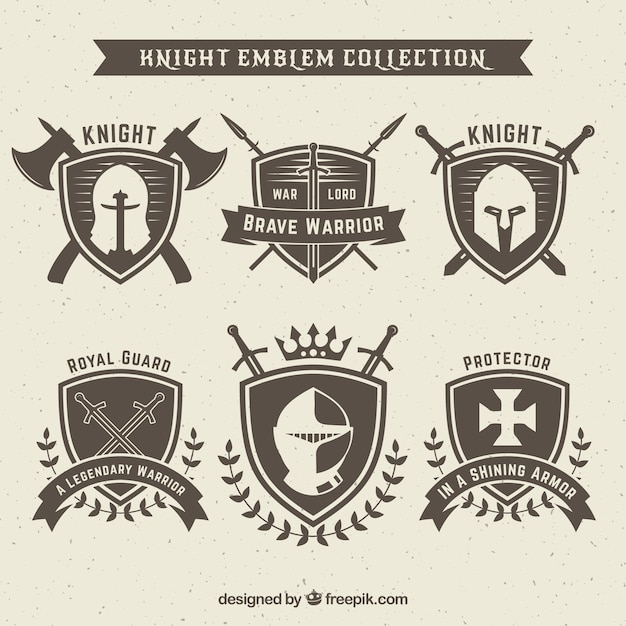 Knight emblem design set