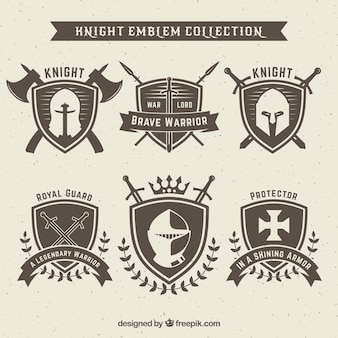 Knight emblem design set