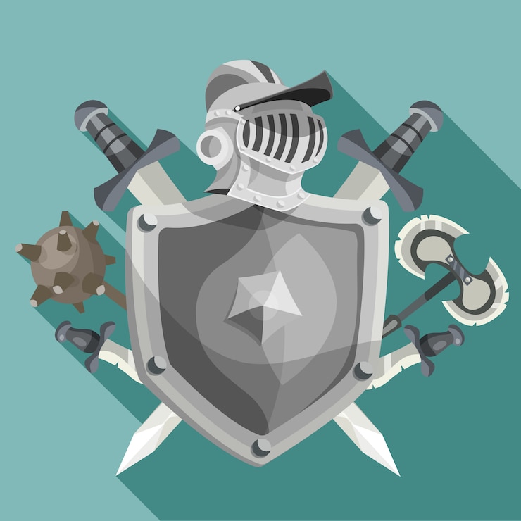 Free Vector knight emblem illustration