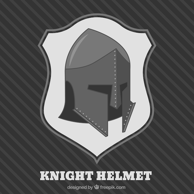 Free vector knight helmet with flat design