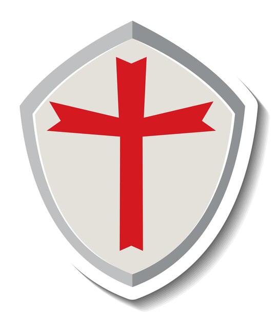 Knight shield cartoon sticker