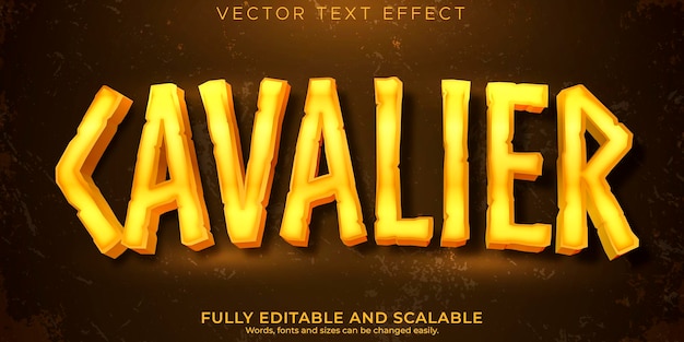 Free vector knight text effect editable warrior and battle text style