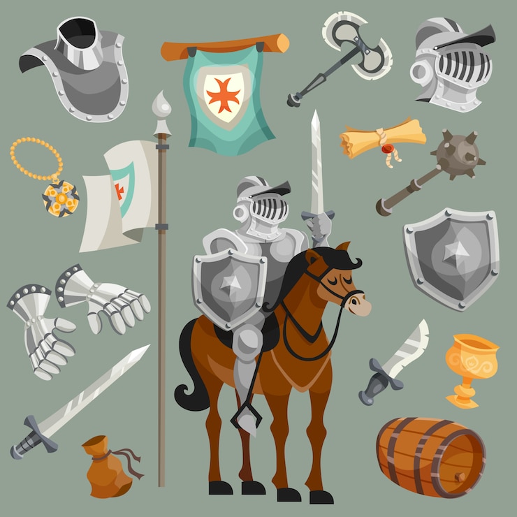 Free Vector knights cartoon set