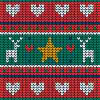 Free vector knitted christmas pattern background