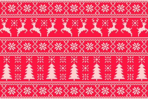 Knitted christmas pattern concept
