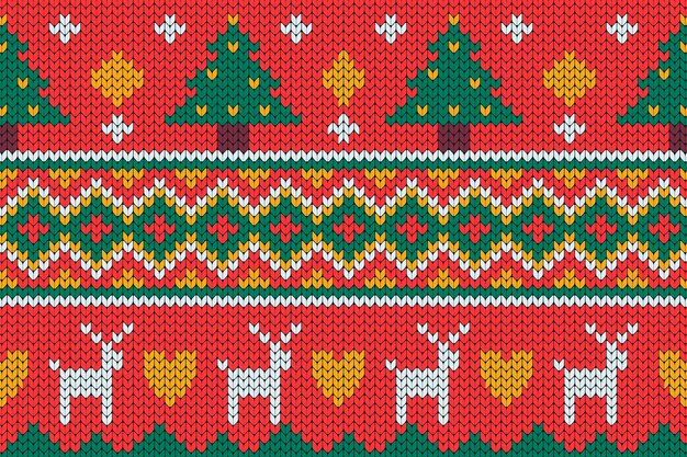 Knitted christmas pattern concept