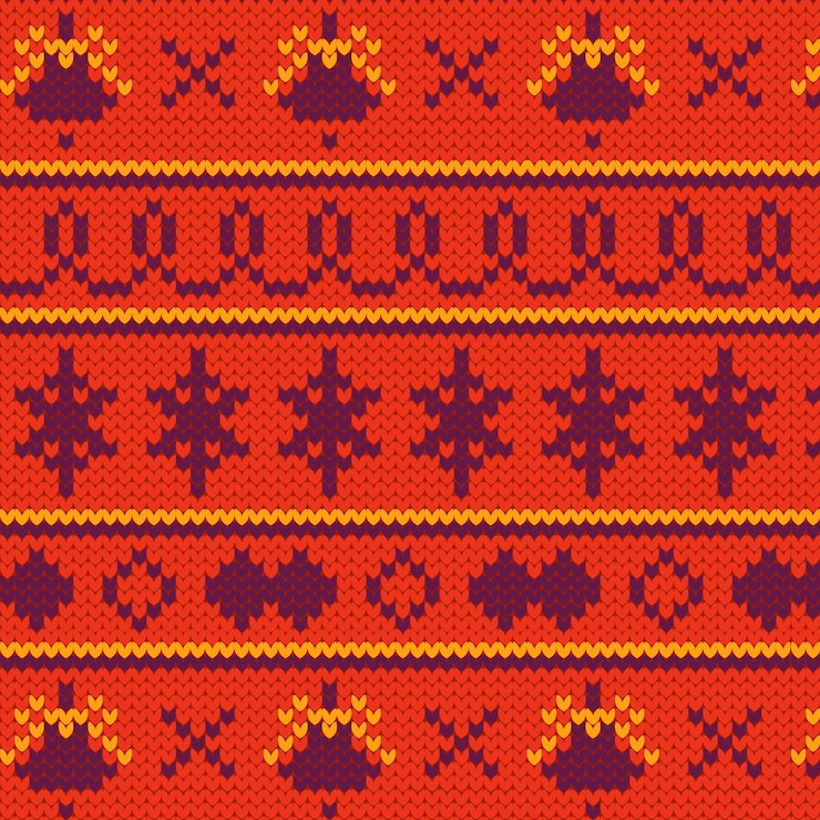 Free Vector knitted christmas pattern concept