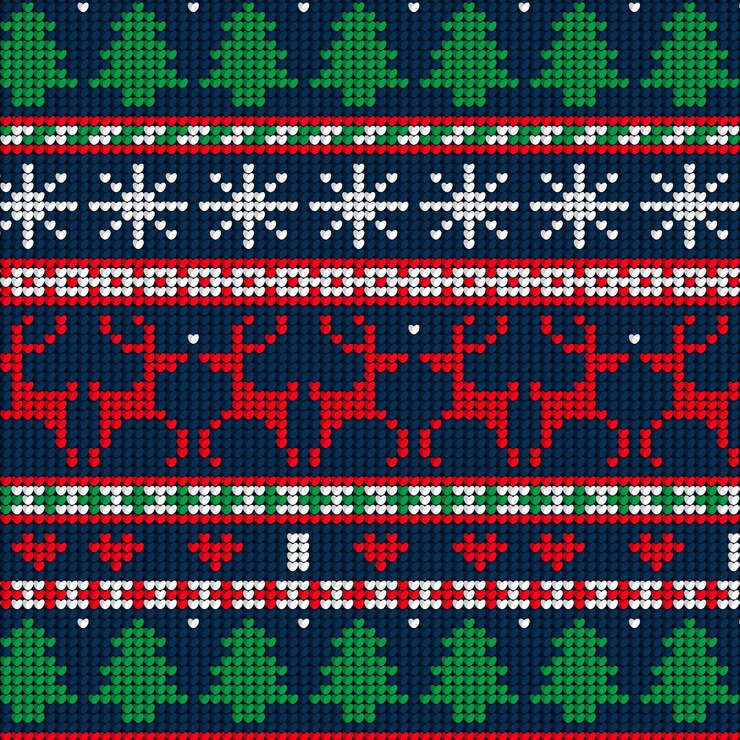 Free Vector knitted christmas pattern concept