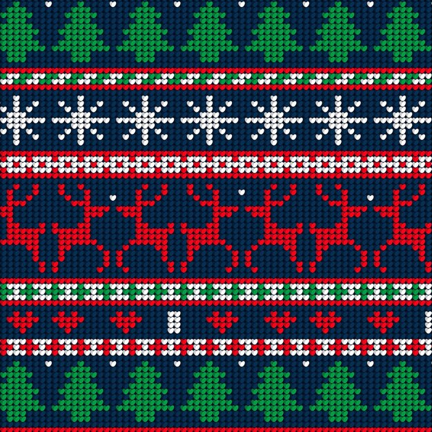 Knitted christmas pattern concept