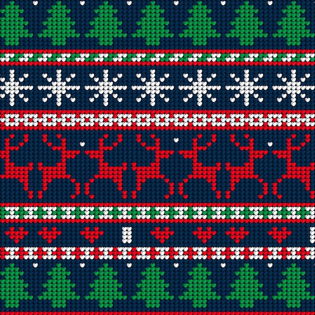 Knitted christmas pattern concept