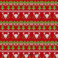 Free vector knitted christmas pattern vintage style