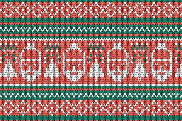 Knitted christmas pattern with santa claus