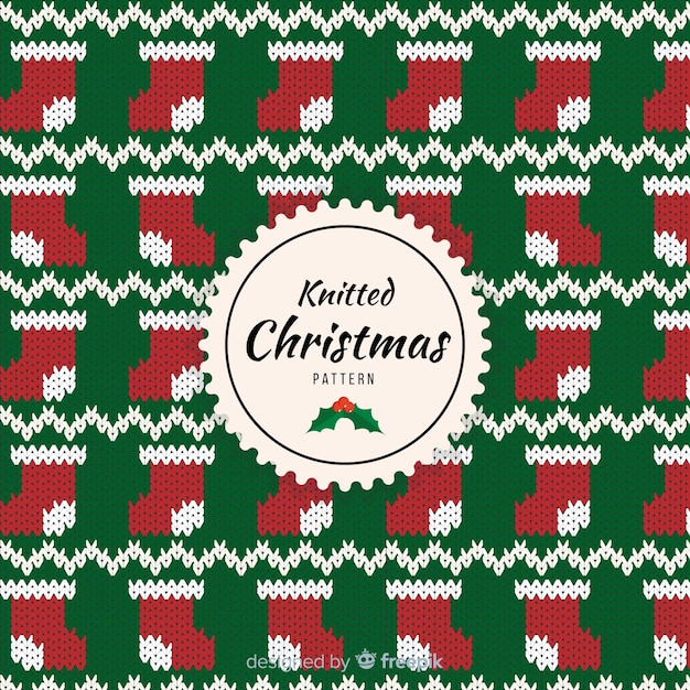 Free vector knitted christmas pattern