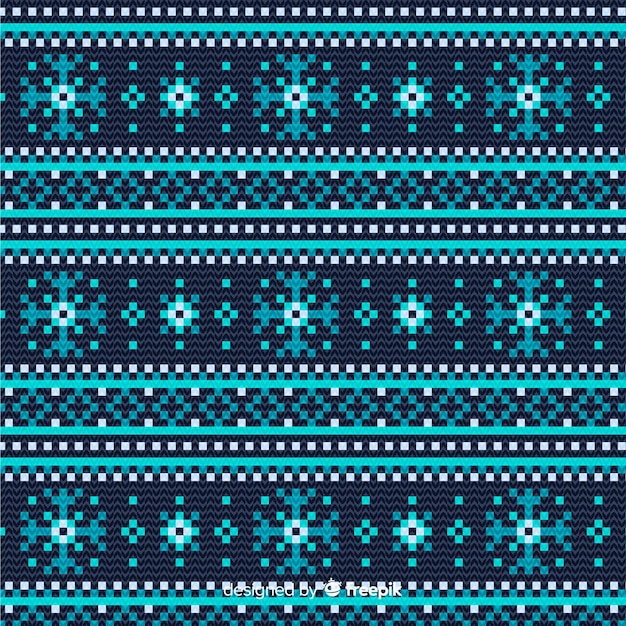 Free vector knitted christmas pattern