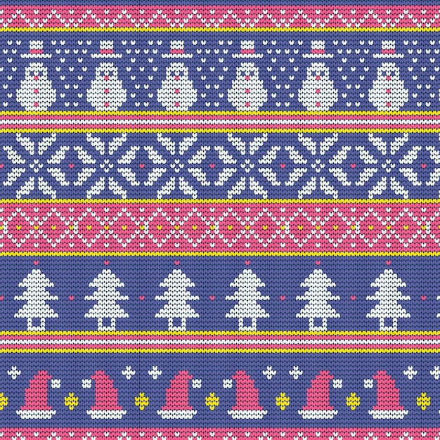 Free vector knitted christmas pattern