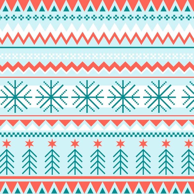 Free vector knitted christmas pattern