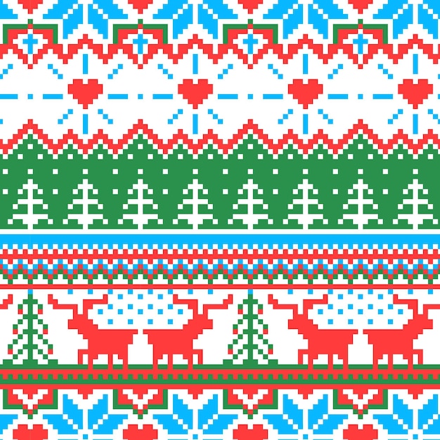 Free vector knitted christmas pattern