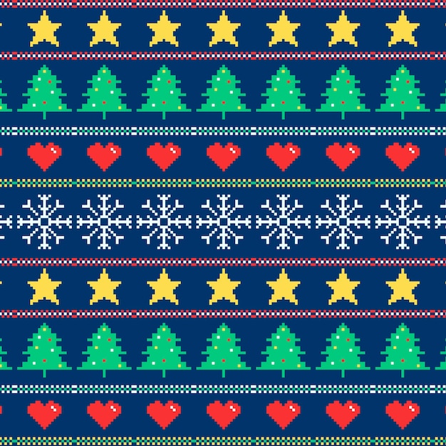 Free vector knitted christmas pattern