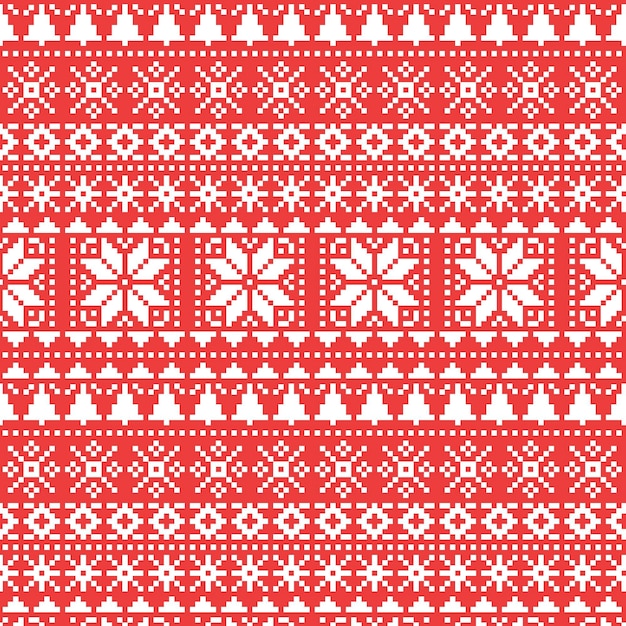 Free vector knitted christmas pattern