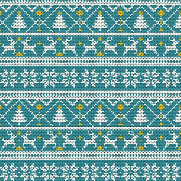 Free vector knitted christmas pattern