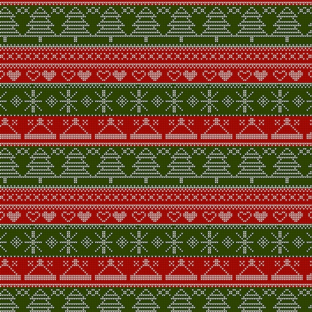 Free vector knitted christmas pattern