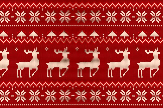 Free vector knitted christmas pattern