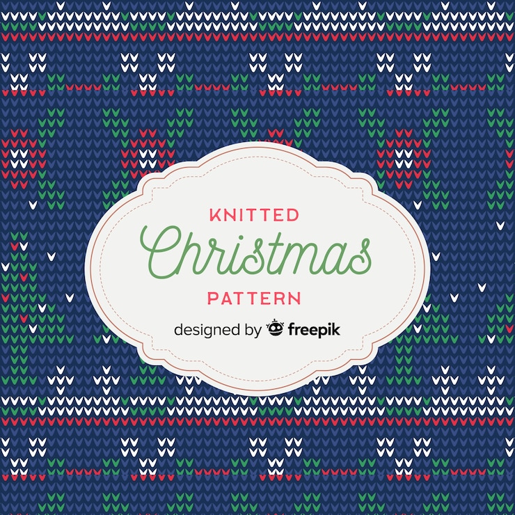 Free Vector knitted christmas tree pattern