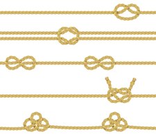 Free vector knitted rope border set