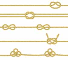 Free vector knitted rope border set